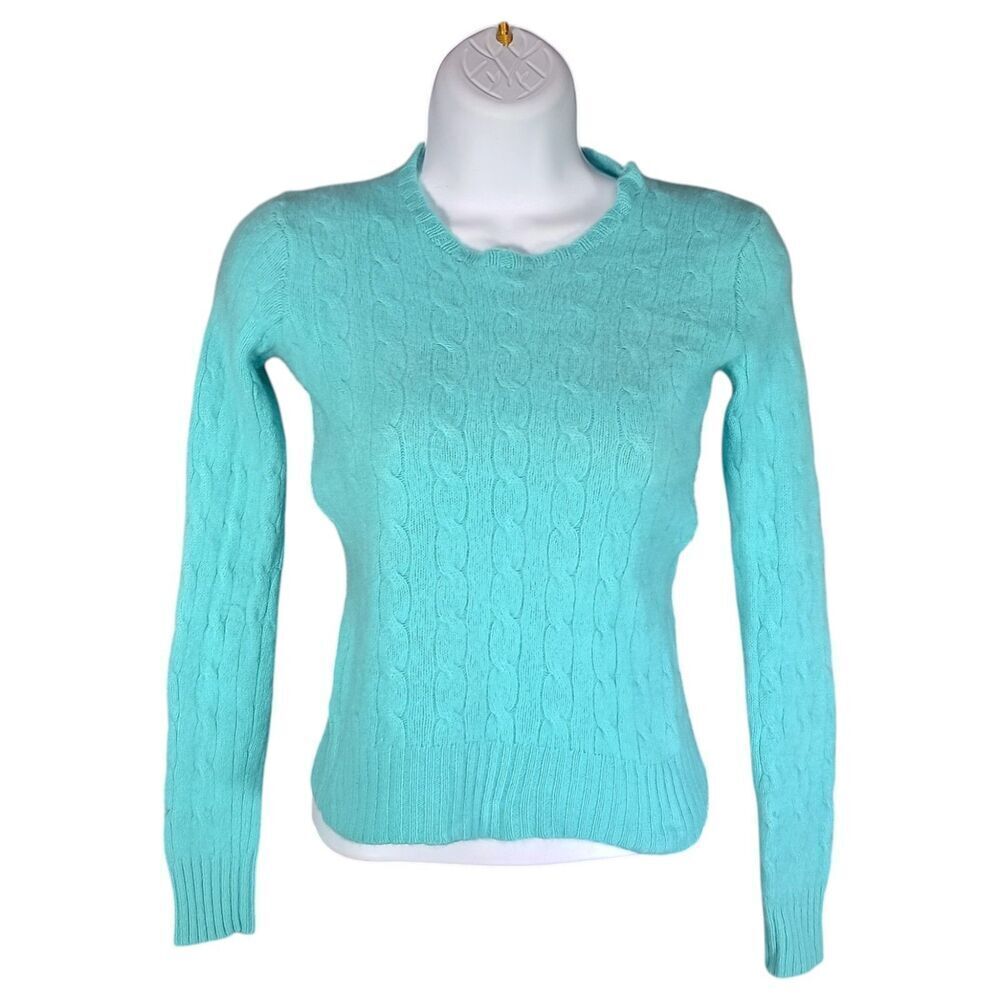 Ralph Lauren Sweater S Womens Green Black Label Long Sleeve Round Neck Pullover